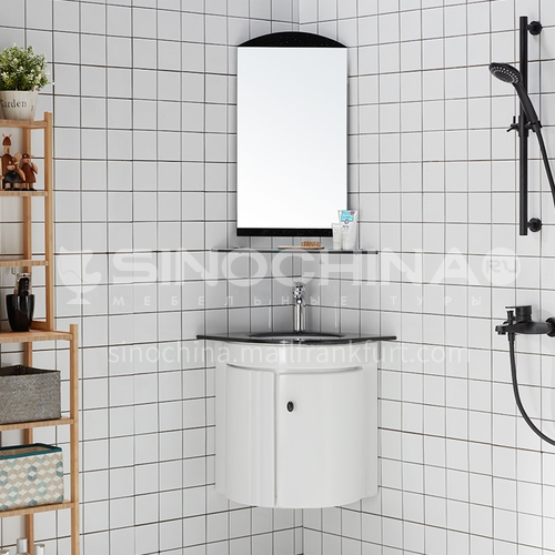 High quality corner durable bathroom furniture corner durable waterproof wash basin cabinet wash mirrorJN2011